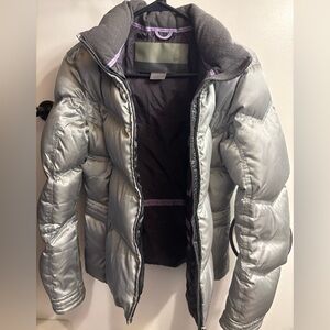 Nike Metallic Silver Puffer Coat